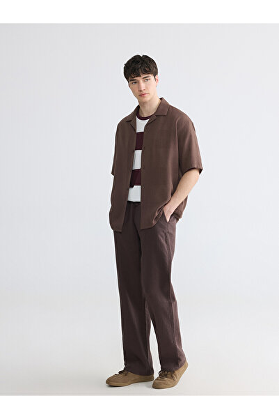 LC Waikiki Nevavm Xside Claret Red Comfortable Fit Men's Trousers with a Diff...