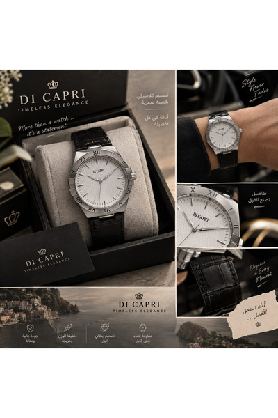 Generic Brand Di Capri Men's Classic Leather Strap Watch Looster Time