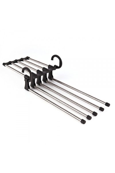 Yenilig 1 Piece of Movable Trouser Hanger – 5 in 1 Chrome Multi-Hanger, Movable Mechanism, Trouser Organizer, Trouser Hanger