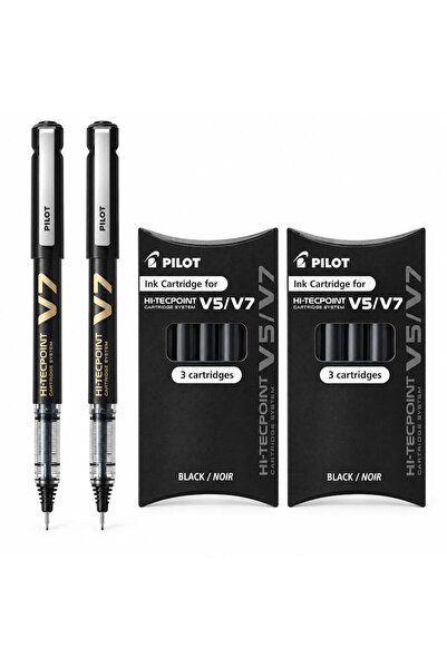 Pilot Σετ 2 μονάδων ρολέρες V7 Hi-Techpoint και 2 σετ μαύρων ανταλλακτικών