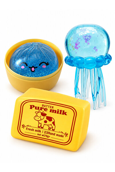 TOYTOPIA Üçlü Sukuşi Oyuncak Seti - Needoh Ahtapot + Mini Simli Çin Mantısı +...