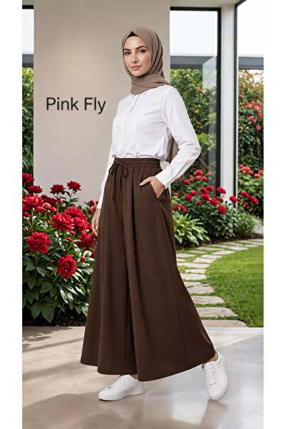 PİNK FLY Modal Fabric Skirt Trousers with Elastic Waist, Adjustable Drawstrin...