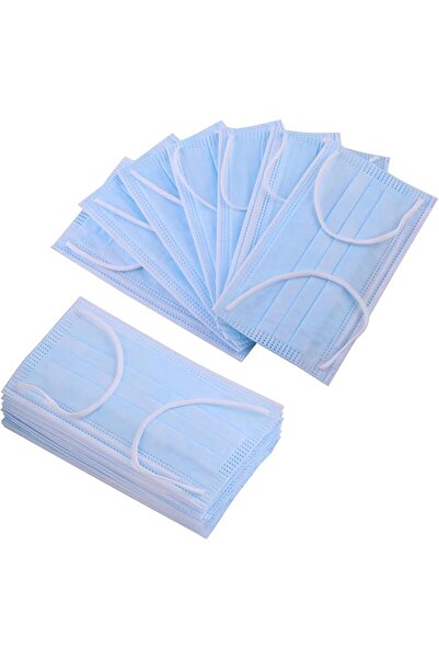 Lawazim Disposable Face Mask with Elastic Earloop - 50 Piece, Three-Layer Pro...