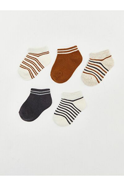 LC Waikiki Two Mt Shop Quality Lcw Baby Ecru Striped 5-Pack Baby Boy Booties ...