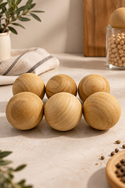 Fhilli 6-Piece Wooden Ball Cover Set 7.9cm