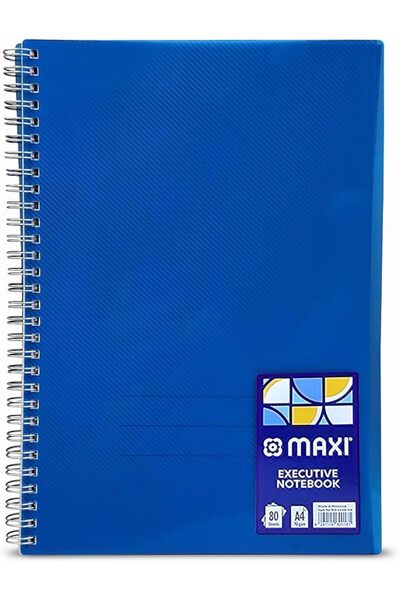 MAXİ Wire Executive Notebook, 80 Sheets, A4 Size, Assorted Colors, MX-EXNB-A4