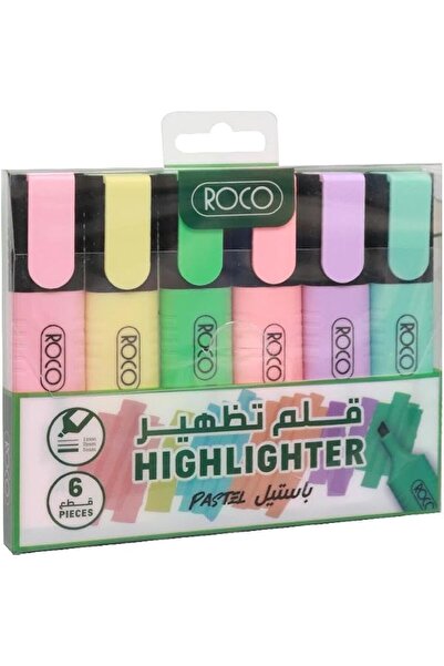 Roco مجموعة أقلام تظليل باستيل 120 لون، 6 قطع، برأس إزميل 1.2-5 مم، متعددة ال...