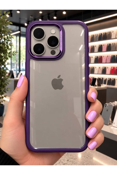 Barbanti iPhone 14 Pro Şeffaf Kılıf Yükseltilmiş Kamera Korumalı Darbe Emici ...