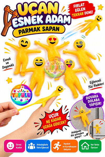 YUPULU Esnek Uçan Adam | Smile Surat Parmak Sapan Yapışankan ve Esnek - Elast...
