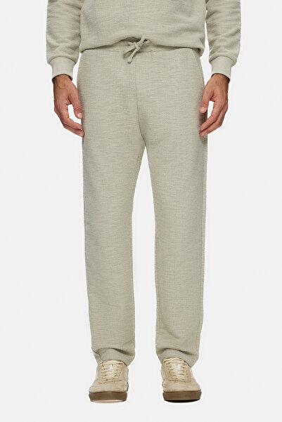 UCLA Ανδρικό φούτερ TOBIAS Bone Color Plain Leg Cotton Standard Fit