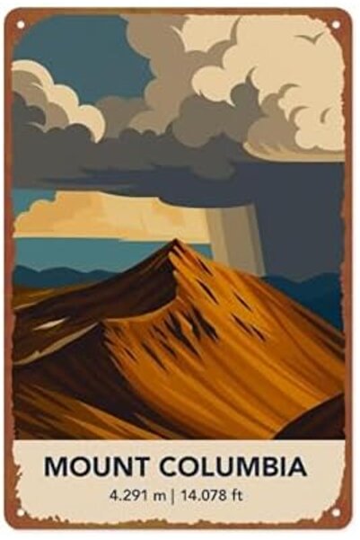 Generic Mount Columbia: Modern Mountain Landscape Poster Metal Tin Sign Suita...