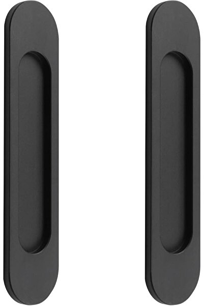 MAKINGTEC Self-Stick Oval Sliding Door Pulls 2pcs Matte Black Aluminum Alloy ...