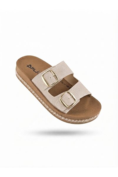 Elit Polen 1199 Orthopedic Double Buckle Glitter Detailed Daily Women's Slippers
