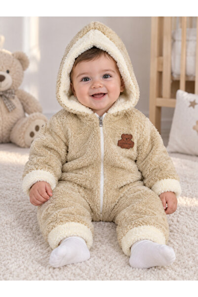 MİNNOŞŞ Premium Wellsoft Peluş Unisex Peluş Bebek Ayıcık Tulum