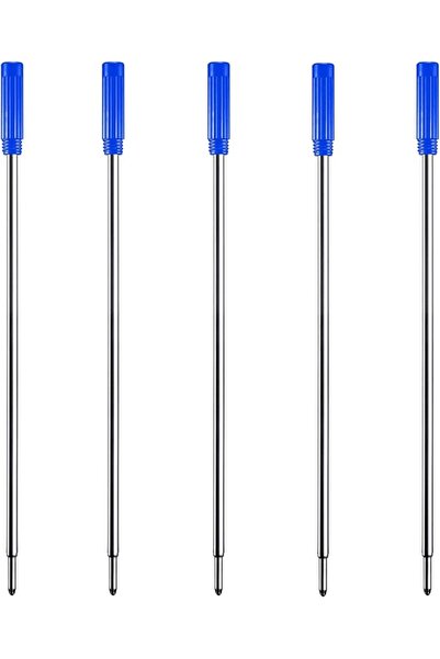 GENERAL DunBong Blue Ink Refill Pack of 5, Replaceable Ballpoint Pen Refills,...