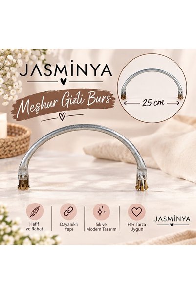 Jasminya 25 Cm Meşhur Gizli Kavisli Çanta Bursu