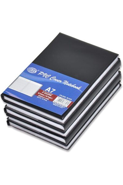 Fishbender 5-Piece FIS PVC Notebook A7, 2-Quires Black - FSNBA72QPVCBK
