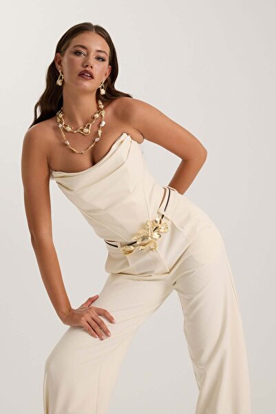 NOK İSTANBUL The Drape Bustier Ecru