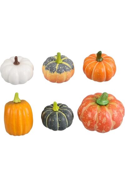 Generic 6pcs Realistic Foam Pumpkins for Home Decoration Faux Pumpkins for Ha...