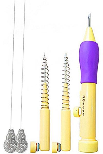 Tazweeq Embroidery Punch, Punch Needle Embroidery Set with 3 Sizes Needle Pen...