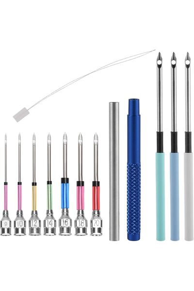 EXCEFORE Punch Embroidery Kit, 13 Pcs Punch Needle Set, with 7 Sizes Embroide...