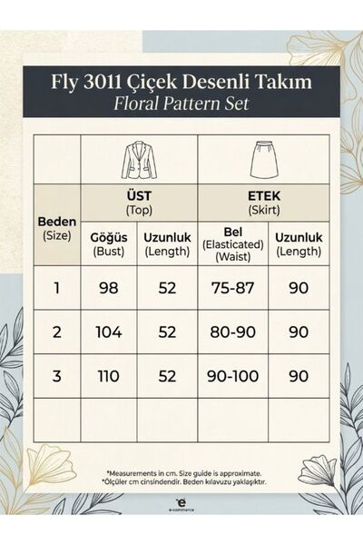 PİNK FLY Çiçek İşlemeli %100 Keten İkili Takım
