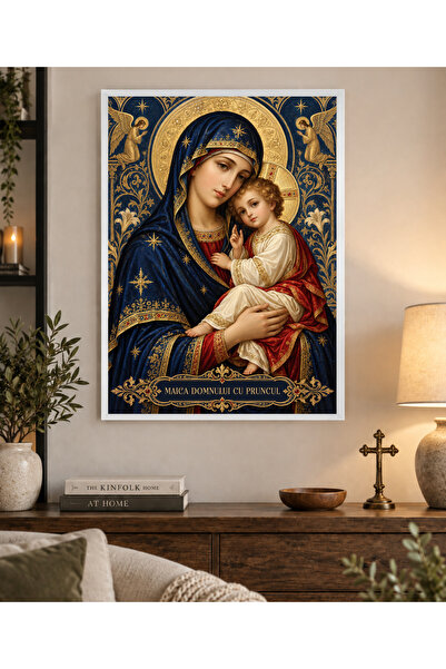 Miutic Print Studio Tablou decorativ religios „Maica Domnului cu Pruncul”, ic...