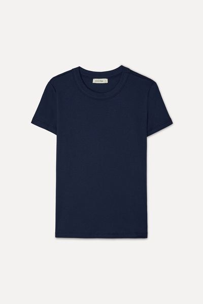 Mudo Women's Navy Blue Crew Neck T-Shirt