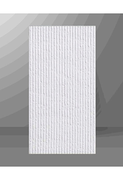 Bien Home 10 Adet, Yüksek Kalite Kabartmalı Dokulu Beyaz Tonlarında Gerçek Sıva Hissi Modern Beton Görünüm Desenli Pvc Mat Panel Kendinden Yapışkanlı Duvar Kaplaması Mat-4001, 30x60 CM