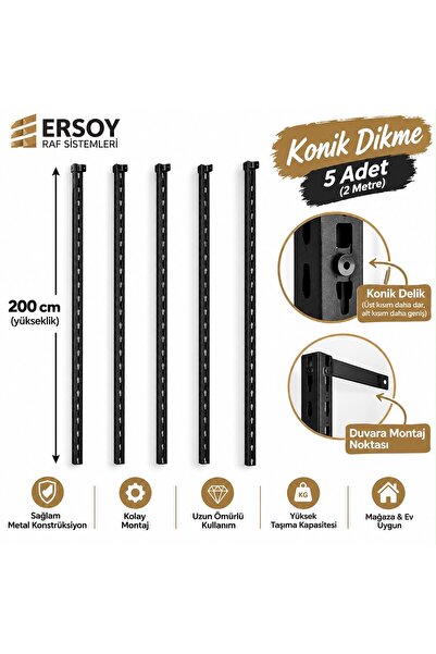 Ersoy Raf Konik Dikme Duvara Monte Mağaza Raf Sistemi