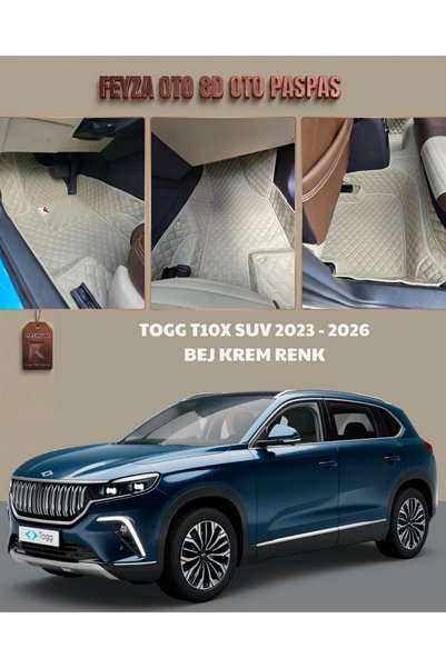 FEYZA OTO TOGG T10X SUV 2022 - 2026 ARASI 8D PREMİUM KAYMAZ TABAN ARACA ÖZEL ...