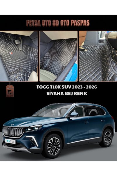 FEYZA OTO TOGG T10X SUV 2022 - 2026 ARASI 8D PREMİUM KAYMAZ TABAN ARACA ÖZEL ...