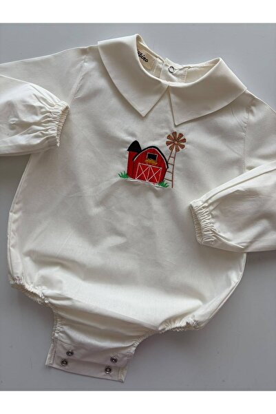 il mio bambino Handmade 100% Cotton Farm Concept Embroidered Baby Boy Shirt