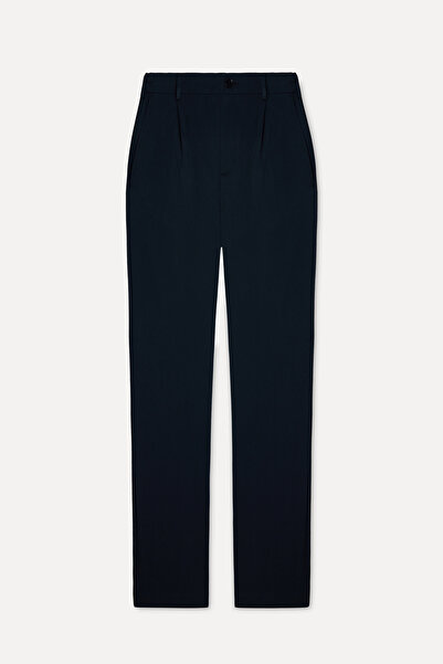 Mudo Men's Navy Blue Loose Fit Elastic Waist Trousers