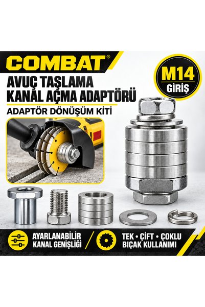 COMBAT M14 Avuç Taşlama Kanal Açma Disk Adaptörü Spiral Kanal Açma Adaptörü –...