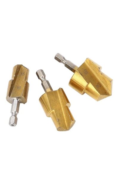 Jectse 3PCS Heavy Duty Pipe Reaming Drill Bits, 19mm, 24mm, 31mm PPR Water Pi...