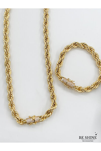 Be shine accessories Özel Seri Kuyumcu Model Kolye-Bileklik Çelik Set