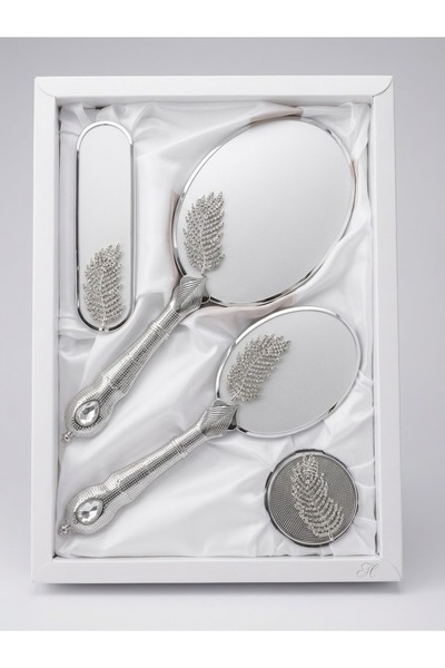 Pierre Paris Luxury Brooch Bridal Bundle Leaf Mirror Comb Set