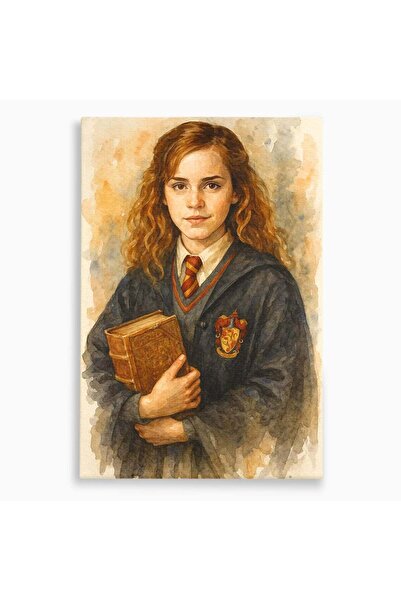 Luxcanva Tablou Canvas Fata Cu Carte 50x70 cm pe Sasiu Lemn Fata Hermione Por...