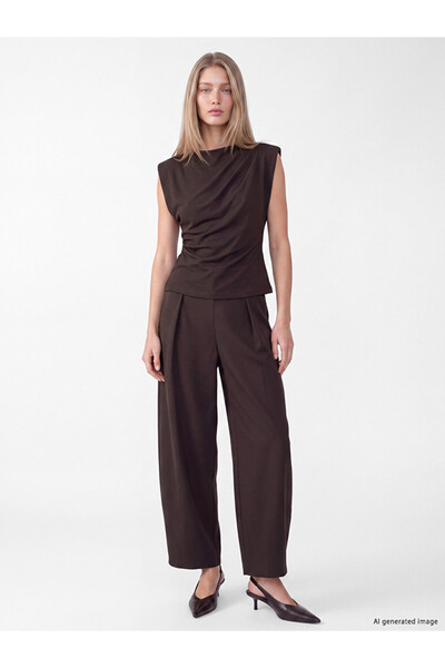 LC Waikiki Lcw Vision Mürdüm High Waist Wide Leg Women's Trousers