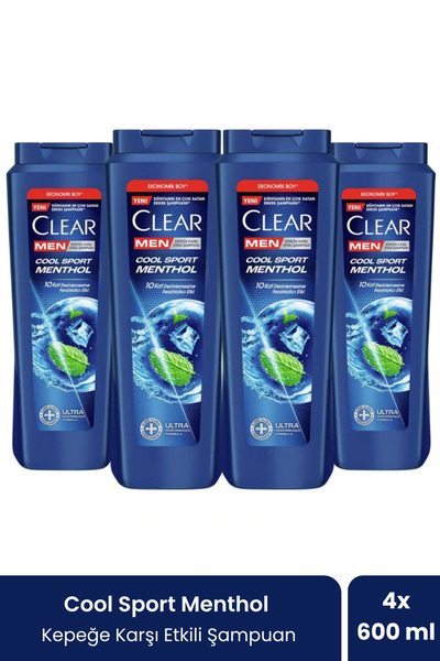Clear Men Şampuan Cool Sport Menthol 600 ml x 4 Adet