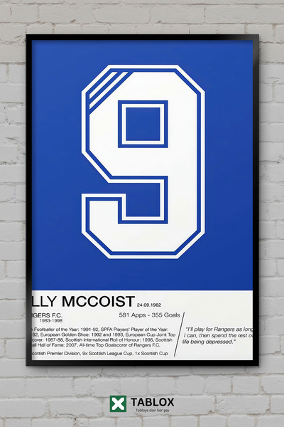 tablomaxtbx Ally Mccoist Fudbaler Škotski tehnički direktor Okvirni izgled De...