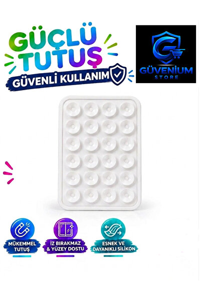 güvenium store Silikon Vakumlu Yapışkanlı Kaymaz Telefon Tutucu Vantuz