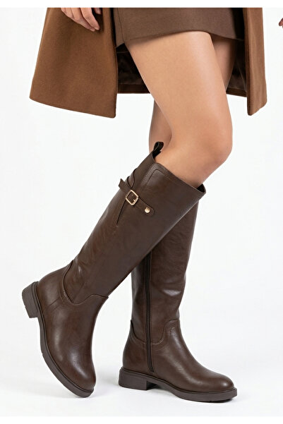 Erbilden Women's Boots Brown Leather Stylish Name