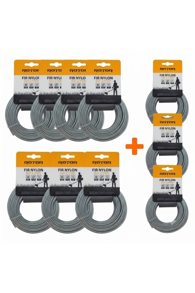 Rotor Set 10 Fire Nylon cu Insertie Otel ROTOR, 2mm x 15m, rotund, pentru mot...