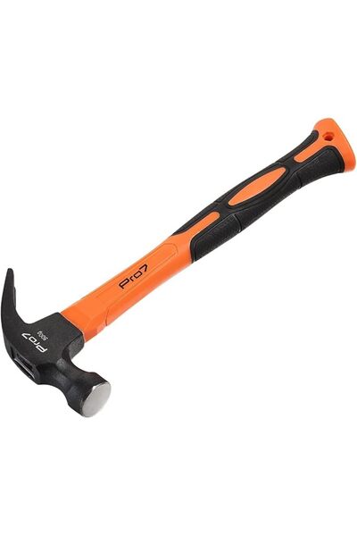 PRO707 PRO7 Claw Hammer with Fiber Handle - 500g - Curved Nail Puller Hammer ...