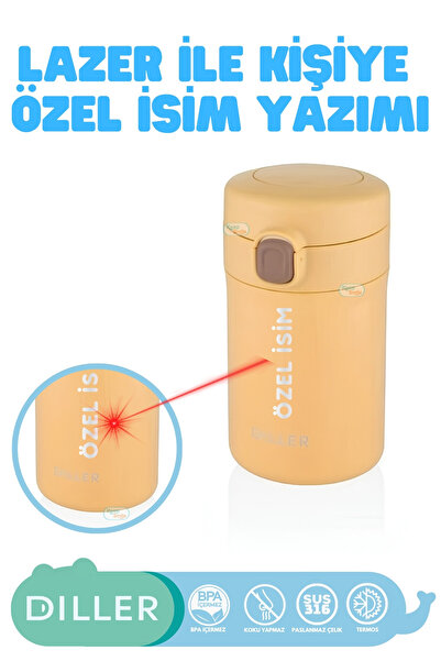 DILLER Lazer Baskı ile Kişiye Özel İsim Yazılabilen 300ml Mini Boy Yeni Seri ...