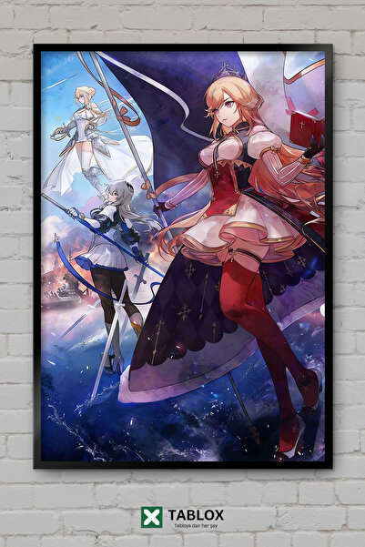 tablomaxtbx Azur Lane anime igra, lik devojke, manga, ukrasna MDF slika u ramu