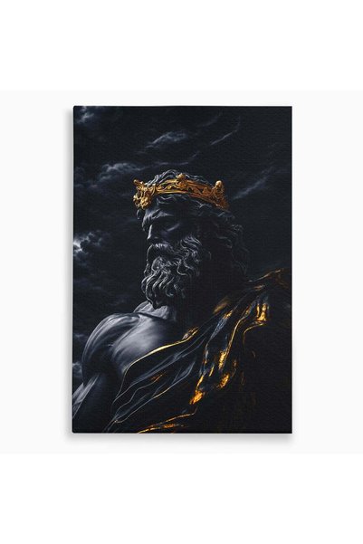 Luxcanva Tablou Canvas Zeus Regal 100x150 cm pe Sasiu Lemn Zeus Mitologie Regal