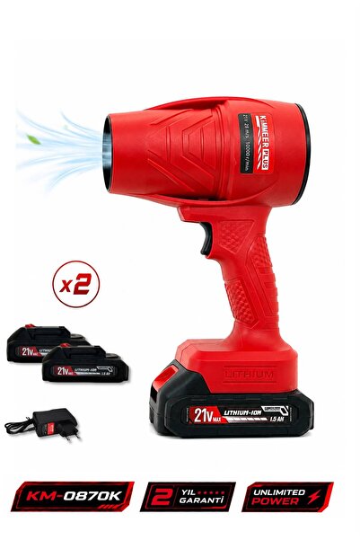 KİMMEER PLUS 21V Turbo Hava Üfleyici Fan, Yaprak Üfleme, Araba ,Cam ,Su Lekel...